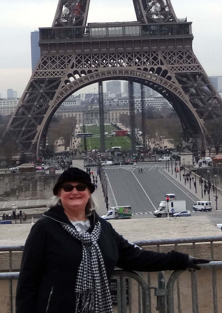 Karen Gardiner by the Eiffel Tower