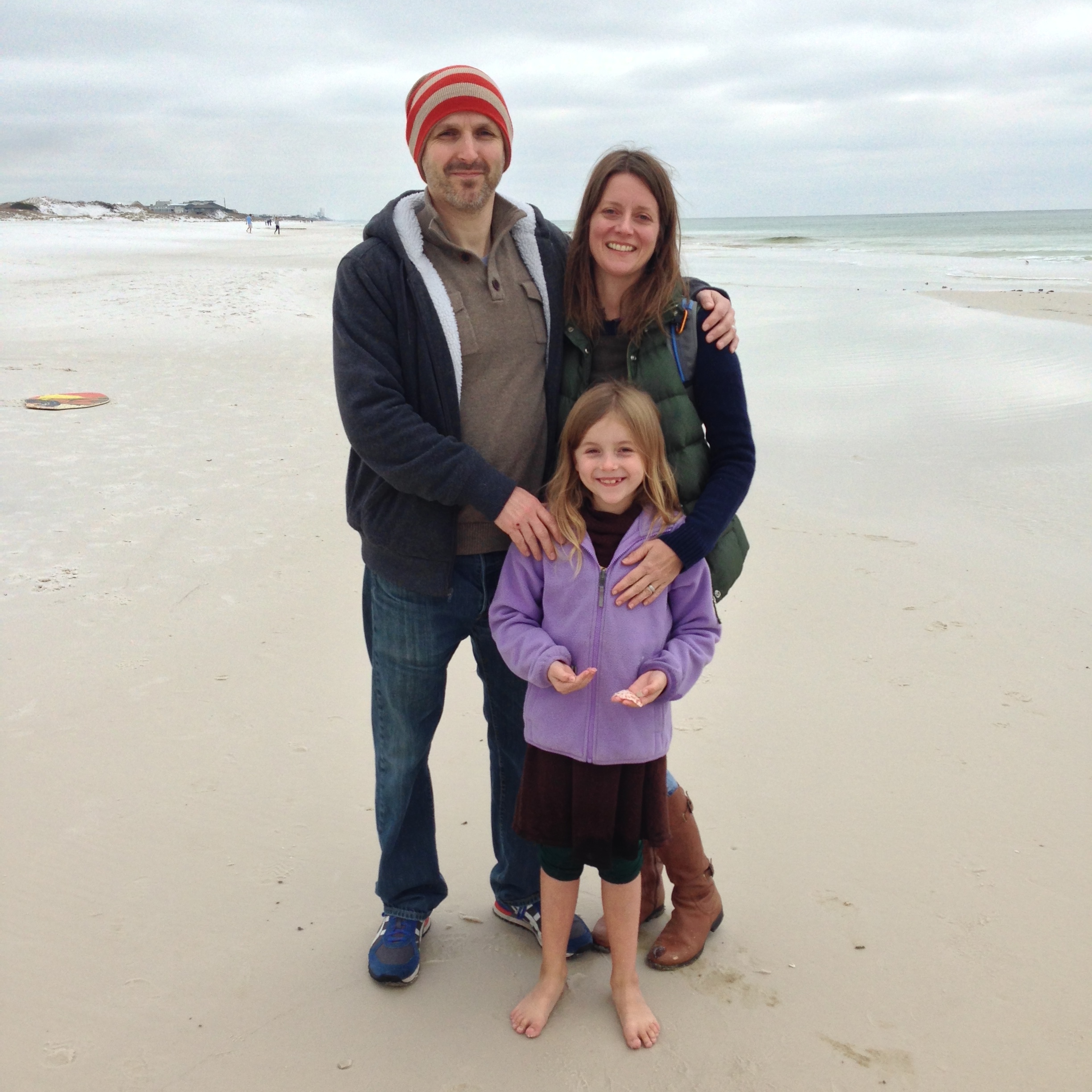 Heidi Staples with her family on a beach